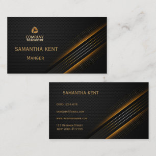 Professionell Modern svart och guld Affärskort Visitkort