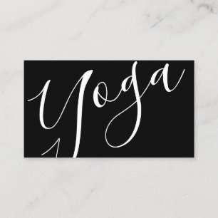 Professionell modern svart yogainstruktör visitkort