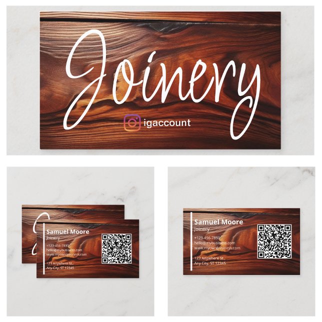 Professionell Modern Träbearbetning Cocobolo Trä Visitkort (Professional Modern Woodworking Cocobolo Wood Business Card
)