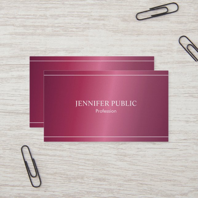 Professionell Modern Trendig Glamous Plain Luxury Visitkort (Fram/Back In Situ)