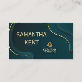 Professionell Modern turkos och Guld Affärskort Visitkort
