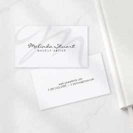 Professionell Modern Vit Monogram och Namn Visitkort