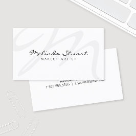 Professionell Modern White Monogram Visitkort