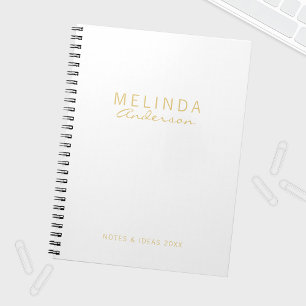 Professionell Modern White och Guld Anteckningsbok