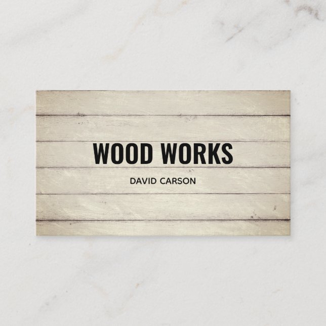Professionell Modern Wood Carpenter Visitkort (Framsida)