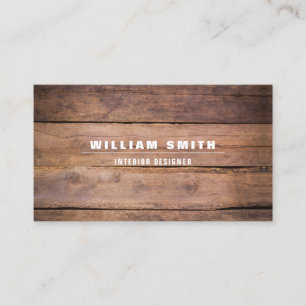 Professionell Modern Wood Grain Inredingsdesign Visitkort