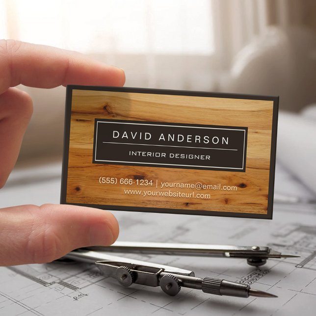 Professionell Modern Wood Grain-utseende Visitkortmagnet (Skapare uppladdad)