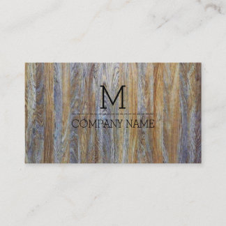 Professionell Modern Wood Monogram #29 Visitkort