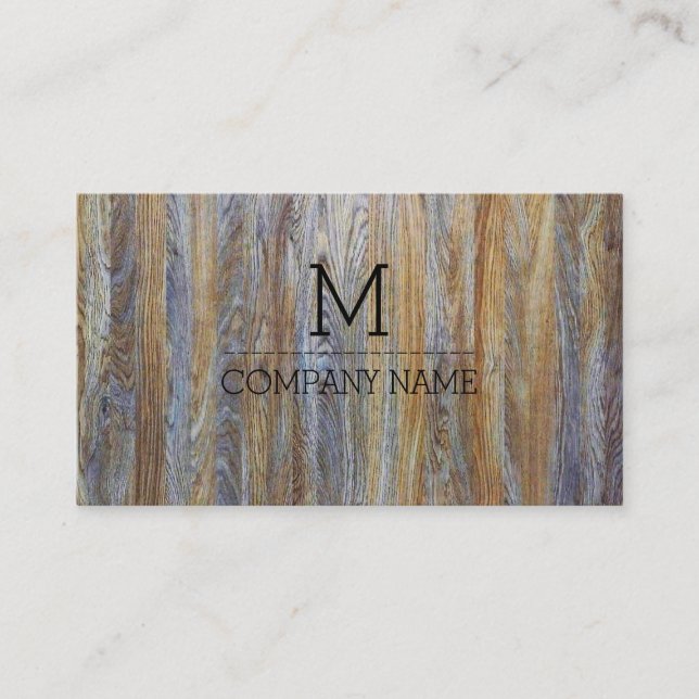 Professionell Modern Wood Monogram #29 Visitkort (Framsida)