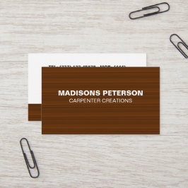 professionell Modern Wooden Carpentry Construction Visitkort