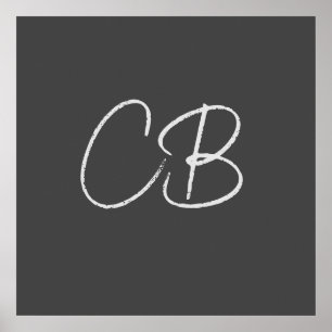 Professionell Modernt Monogram Minimalistiska Init Poster