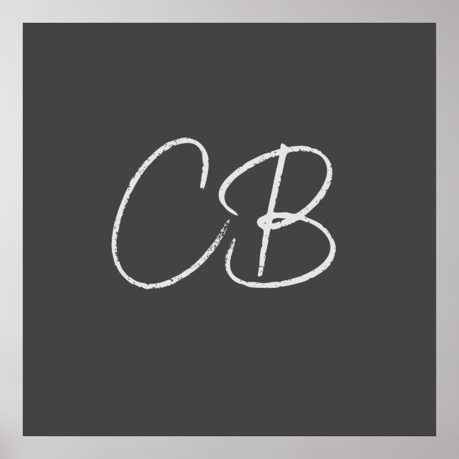 Professionell Modernt Monogram Minimalistiska Init Poster (Framsidan)