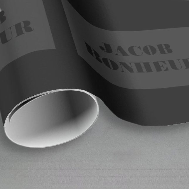 Professionell Modernt Namn | Mörkgrå & Svart Presentpapper (Skapare uppladdad)