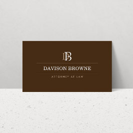 Professionell Monogram Attorney, advokat Brown Visitkort
