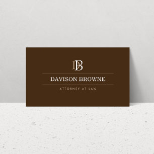 Professionell Monogram Attorney, advokat Brown Visitkort