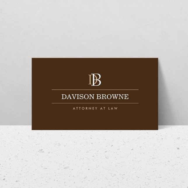 Professionell Monogram Attorney, advokat Brown Visitkort (Skapare uppladdad)