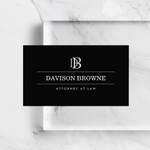 Professionell Monogram Attorney, Lawyer Black Visitkort