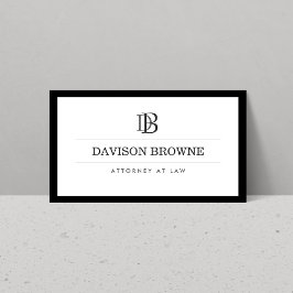 Professionell Monogram Black and White Visitkort