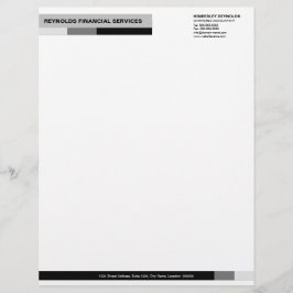 Professionell Monogram Black Grått Business Letter Brevhuvud