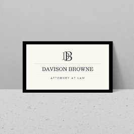 Professionell Monogram Black och Ivory Visitkort