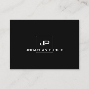 Professionell Monogram Black White Elegant Modern Visitkort