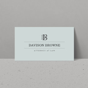 Professionell Monogram Blue/Grått Visitkort