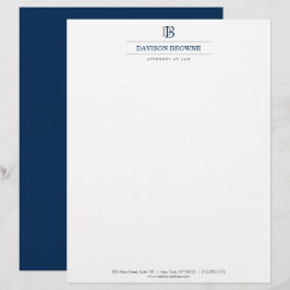 Professionell Monogram Blue on White Brevhuvud