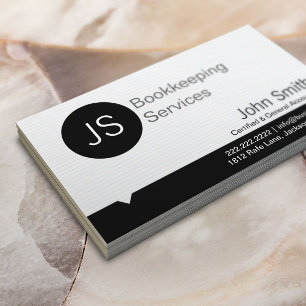 Professionell monogram bokföring redovisning visitkort