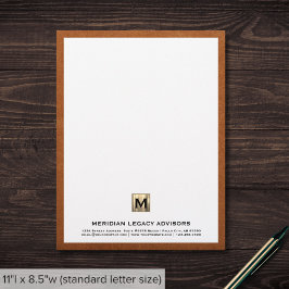 Professionell Monogram Business Brevhuvud