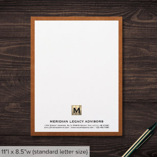 Professionell Monogram Business Brevhuvud