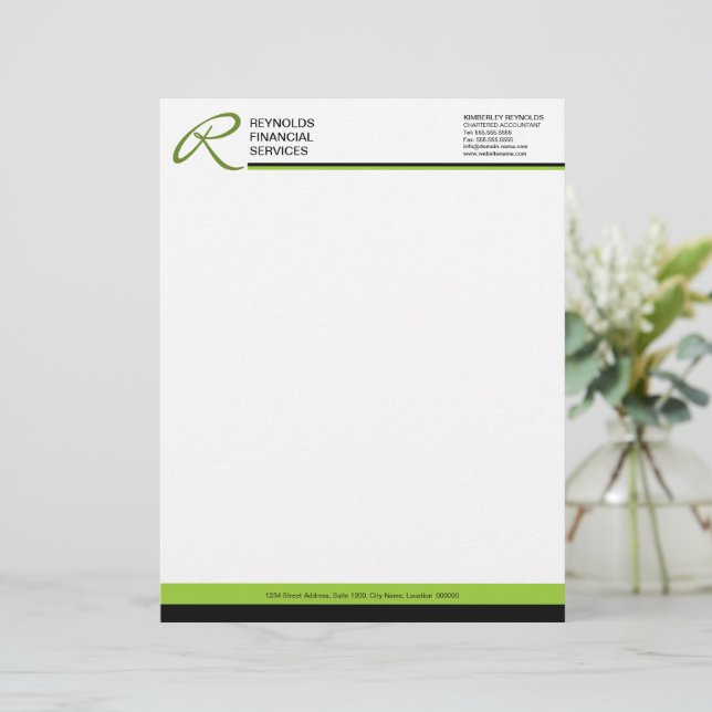 Professionell Monogram Business Brevhuvud (Stående Fram)