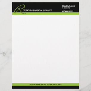 Professionell Monogram Business Letterhead Brevhuvud