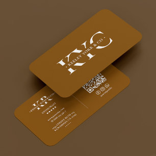 Professionell Monogram Chocolate Brown Modern Visitkort