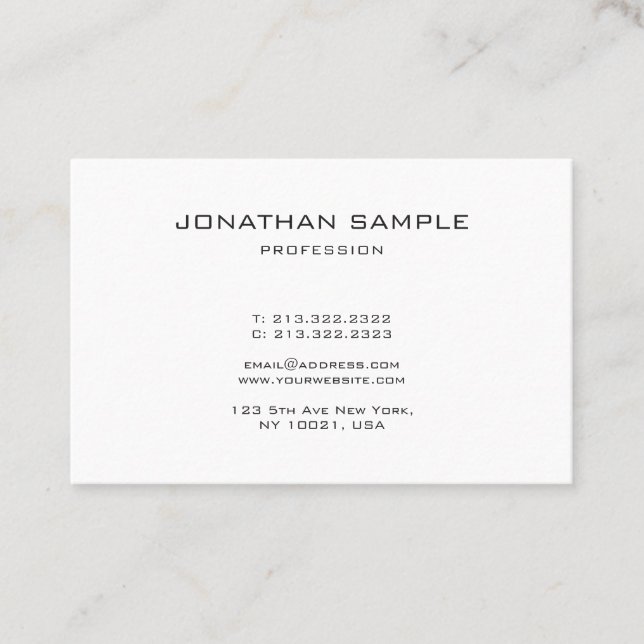 Professionell Monogram Clean Design Gracful Plain Visitkort (Framsida)