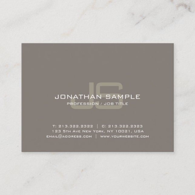 Professionell Monogram Design Kreativ Plain Luxury Visitkort (Framsida)