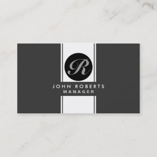 Professionell Monogram Elegant Black Groon Visitkort