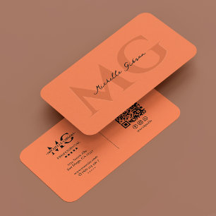 Professionell Monogram Elegant Coral Initialer Visitkort