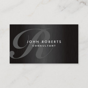 Professionell Monogram Elegant Modern Bruten Metal Visitkort