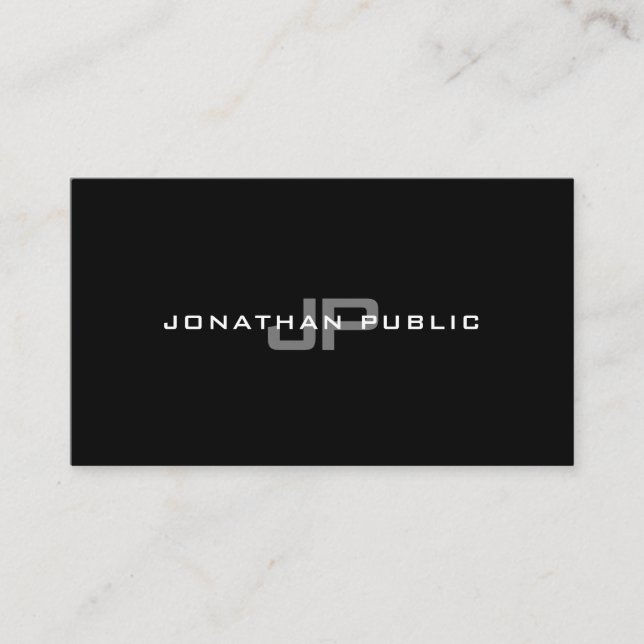 Professionell Monogram Elegant Modern enkel enkel  Visitkort (Framsida)