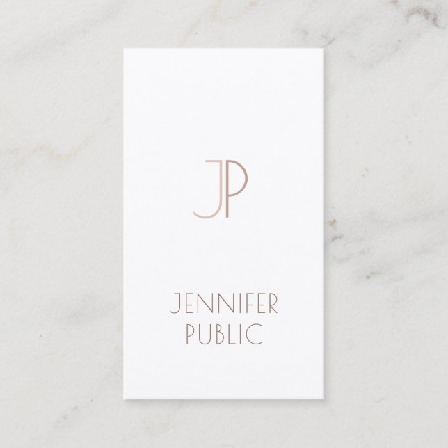 Professionell Monogram Elegant Modern Lyx Visitkort (Framsida)