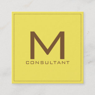 Professionell Monogram Elegant Modern Maj Fyrkantigt Visitkort