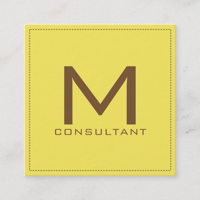 Professionell Monogram Elegant Modern Maj Fyrkantigt Visitkort (Framsida)