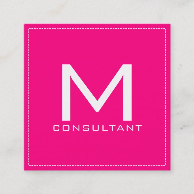 Professionell Monogram Elegant Modern Ro Fyrkantigt Visitkort (Framsida)
