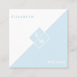 Professionell monogram enkelt minimalistiskt trend fyrkantigt visitkort