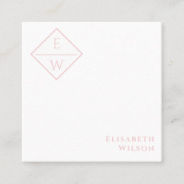 Professionell monogram enkelt minimalistiskt trend fyrkantigt visitkort