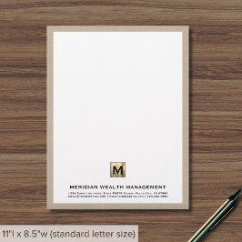 Professionell Monogram Financial Letterhead Brevhuvud