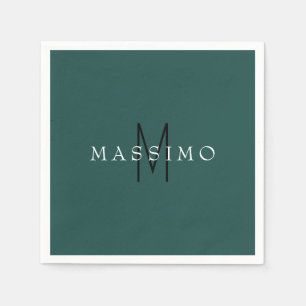 Professionell monogram gråblå Ditt namn Pappersservett