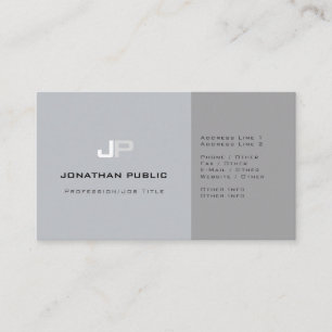Professionell Monogram Grått med fast Elegant Visitkort