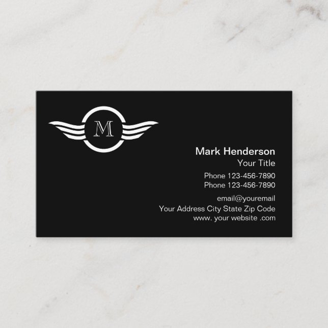 Professionell Monogram Logodesign Visitkort (Framsida)