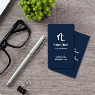 Professionell Monogram Logotyp - blå texturerad ma Visitkort